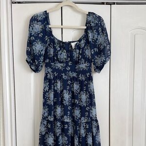 Altar'd State Navy Floral Maxi Dress